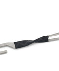 Heavy Duty Stainless Steel Rear Door Stopper Hook For Outdoor Adventures And Tailgating Fits Most Traps With Leather Cover Vent Tool Kit, showing a stainless steel hook with rubber grip.