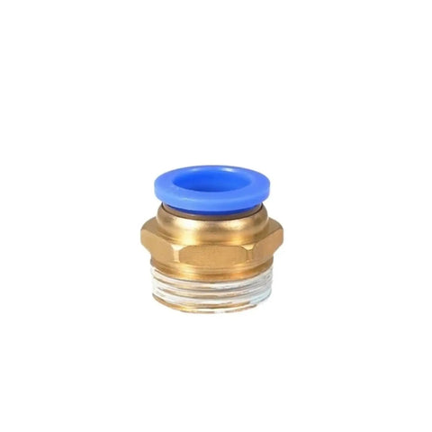 Shop Ready Universal Pneumatic Quick Release Air Line Connector Fitting For 4mm 12mm Tubing With 1/8 To 1/2 Inch Npt Threads, detailed view of metal fitting.