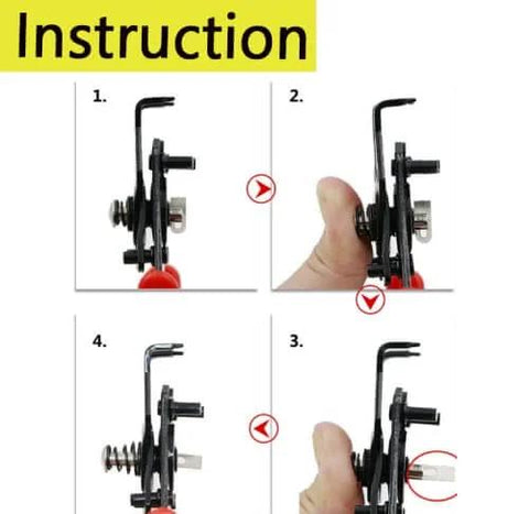 Instruction steps for using 4 In 1 Snap Ring Pliers Set With 3 Interchangeable Jaw Heads Pro Grade And Heavy Duty Angled 45 Degree 90 Degree And 180 Degree For Auto And Engine Repair Red