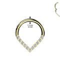 16G 316L Stainless Steel CZ Crystal Lined V Shaped Hinged Segment Clicker Ring Silver Tone For Ear Piercing 8mm Or 10mm Diameter Gift Ready Jewelry