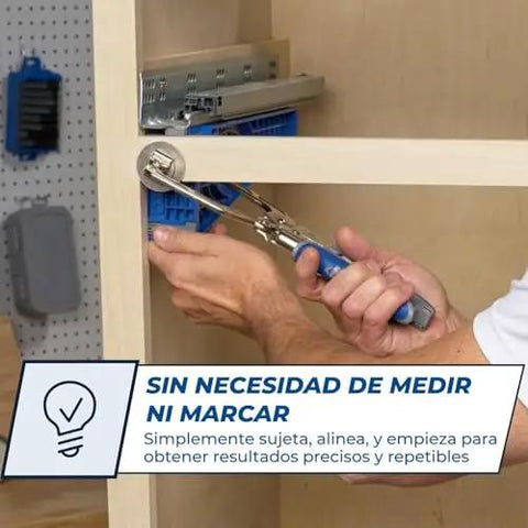 Installing drawer slide using Drawer Slide Jig Kit For Cabinets, Drawers, Desks And More That Delivers Easy, Accurate Install