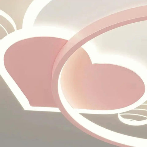 Heart Shaped LED Ceiling Light Pink Modern Flush Mount Acrylic Ceiling Fixture For Bedroom Living Room And Kids Room Soft Ambient Glow