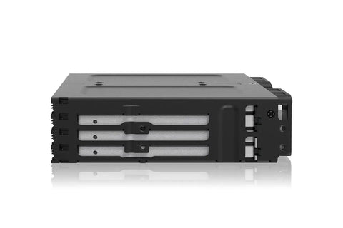 Slick Eight Pack 2.5 Inch SATA SAS Drive Mount For 5.25 Bay Tool Free Mobile Rack showcasing simple side view design.