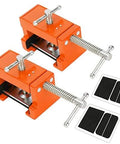 Heavy Duty Cabinet Face Frame Clamps 2 Pack With Alignment Plate And Side Screws, 440 Lbs Load, 4 Inch Opening, Orange clamps image