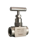 Needle valve, stainless steel SS304, G1/2 female threaded ends, T-handle.