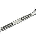 Full Polish Finish 12 Point Reversible Ratchet Wrench Nine Sixteenth Inch With Quick One Hand Reversing Lever shown in detail flat view