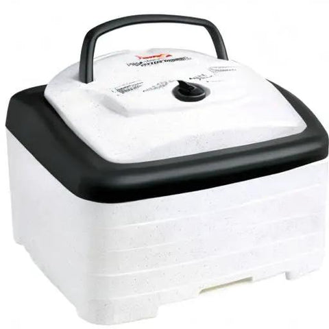 Square Electric Food Dehydrator With Four Stackable Trays And Even Heat Drying for beef jerky fruit veggies and homemade snacks.