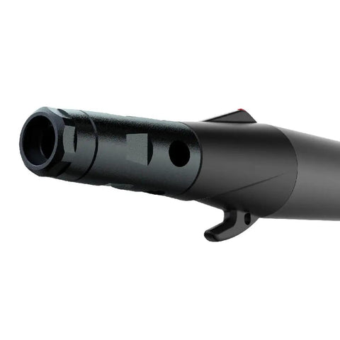 Close-up of Asso CR Pneumatic Speargun With Regulator And Anti Stress Rubber Grip, featuring the muzzle and barrel.