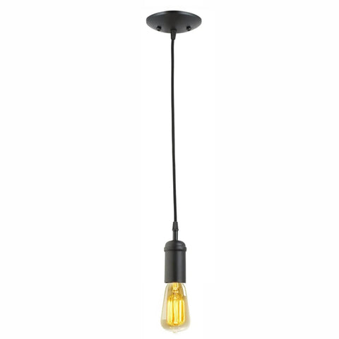 One Light Pendant With Matte Black Finish, Black Woven Fabric Cord, E26 Base Socket, Adjustable Hanging Length, Perfect For Kitchen Island Or Cafe Decor, Totally Dope Modern Vintage Ceiling Light Fixture, Bulb Not Included.