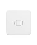 Front view of Smart Vibration Sensor With 110dB Alarm And Adjustable Sensitivity, Zigbee 3.0 Hub Required, white compact design