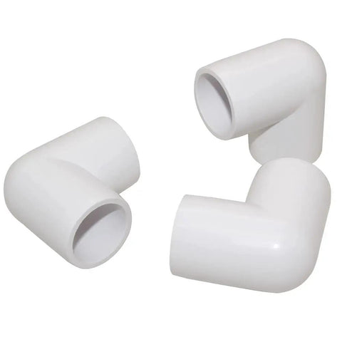 One Half Inch PVC Elbow Fitting 90 Degree Furniture Grade Two Way Right Angle Side Outlet For DIY Furniture Greenhouse Shed And Tent Connections PVC Corner Fittings Pack Of Eight