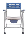 Slick Portable Commode Chair With Smooth Rolling Wheels Extra Wide Comfy Seat Detachable Waste Bucket And Foot Pedal No Sweat Setup Game Changer For Seniors Mobility Shower Dining Converter front view