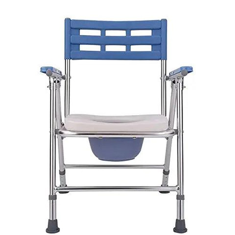 Slick Portable Commode Chair With Smooth Rolling Wheels Extra Wide Comfy Seat Detachable Waste Bucket And Foot Pedal No Sweat Setup Game Changer For Seniors Mobility Shower Dining Converter front view