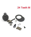 24 Tooth Ratchet Wrench Repair Kit For 1/4, 3/8, And 1/2 Inch Drive Sockets With Chrome Plated Reversible Handle parts displayed