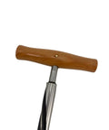 Cello Peg Hole Reamer, High Speed Steel Instrument Repair Tool for Makers, 4 By 4 Cello, wooden T-handle view