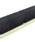 Battle Ready 16 Inch Commercial Floor Sweep Brush With Chemical Resistant Tampico Fill And Solid Wood Handle For Crushing Dust On Warehouse Concrete and Wood Shop Floors Every Day, black bristle head.