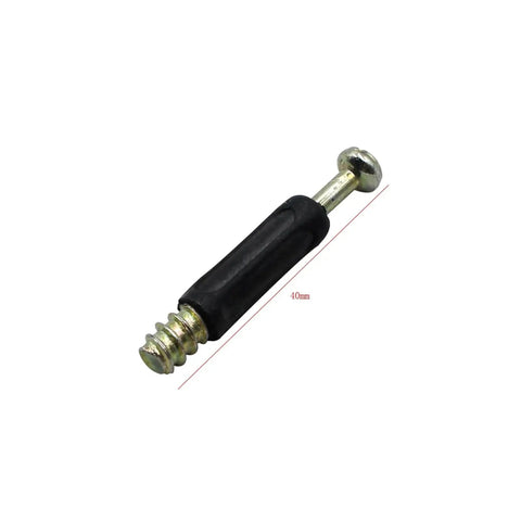 Three In One Eccentric Wheel Connector Nut Set component, zinc alloy, 40mm, black handle, screw detail for furniture assembly