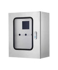 304 Stainless Steel Electrical Enclosure Junction Box With Heavy Duty Hinged Lock Indoor Outdoor Weatherproof Steel Cabinet For Secure Wiring Electrical Components And Durable Protection In Harsh Environments, front view