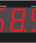 Big Screen Sound Level Meter With Alarm 30 to 130 dB, 18 Inch LCD Display showing 58.9 dB for quick view alerts, wall mounted.