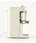 Side view of Awesome Electric Juicer With Wide Feed Chute For Maximum Juice Extraction Easy Clean Removable Parts High Performance Motor.