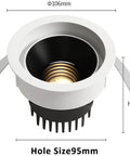 JDXQBLD 4Pack Led Downlight 3.5Inch Retrofit Can Lights Recessed Lighting for Hallway Cloakroom Lamp,10W,12W,15W Replacement Conversion Kit – 6000K,4000K,3000K，15w 6000k showing dimensions and design.