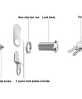 Top Shelf 2 Pack Keyed Alike Cam Locks One Eighth Inch Zinc Alloy Cabinet Hardware For Toolboxes Desks And Mailboxes parts including lock body and keys.