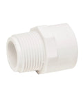 PVC Three Quarter Inch Two-Way Male Threaded Adapter Socket To Male Pipe Thread Fittings Schedule 40 White Slip End NPT Connector
