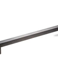 Sixteen Inch Single Sided Modern Matte Black Door Handle Pull Stainless Steel Push Pull Handle For Wood Glass Metal Doors Shower Sliding Barn Doors Square Rectangular Bar, angled view