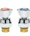 Beefed Up Pro Grade Commercial Series Faucet Repair Kit For 21-300L Silver valves and handles for hot and cold water.