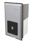 Side view of 7 Inch Mini LED Wall Pack Outdoor Light Fixture With 3 Way Selectable CCT 3000K 4000K 5000K Adjustable Lumens.