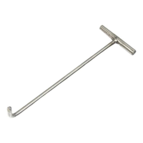 Versatile Manhole Hook Tool With T Shape Grip Lifter and Puller for manhole covers, storm drains, septic lids, stainless steel