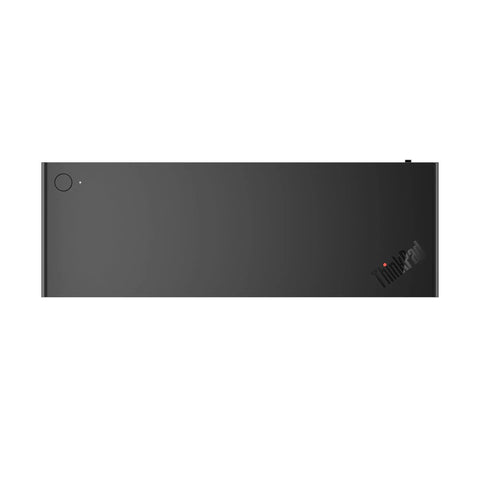 Plug And Play Thunderbolt 5 Docking Station Boasting 180W Output For Smooth Triple 8K Displays And Snappy Data Transfers For High Performance Workstation Setups Black top view of the device.