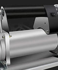 Close-up of the motor on the Kick Serious Fluid With This Straight Up Heavy Duty Electric Submersible Pump showing the 12V 24V power switch.