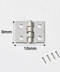 100 Pcs 10 x 8 Mm Mini Metal Hinges For Jewelry Boxes And Tiny Cabinets With 400 Screws Durable 4 Hole Folding Butt Hinge