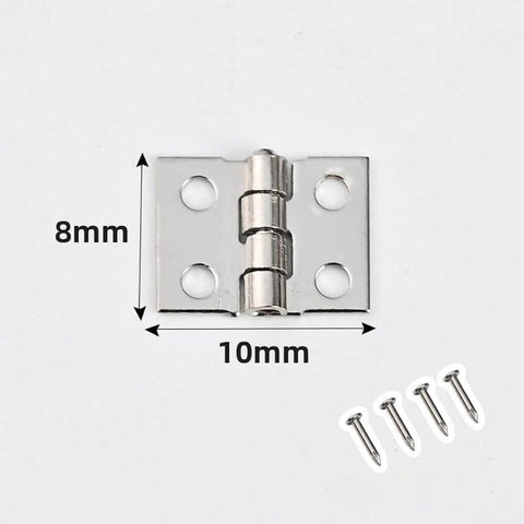100 Pcs 10 x 8 Mm Mini Metal Hinges For Jewelry Boxes And Tiny Cabinets With 400 Screws Durable 4 Hole Folding Butt Hinge