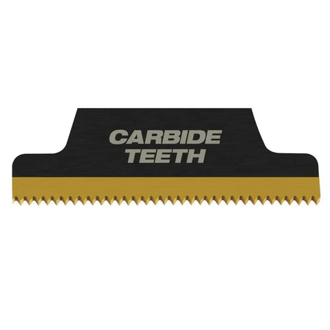 Heavy Duty Carbide Tipped Metal Cutting Blades With Ultra Sharp Edges Designed To Rip Through Steel And Aluminum Like A Badass Setup In A Solid Five Pack That Handles All Your Shop Projects Without Breaking A Sweat. Close-up of carbide tipped blade teeth.