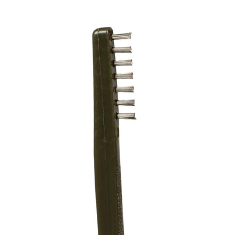 10 Pack Stainless Steel AP Brushes For Heavy Duty Beast Mode Scrubbing With Dual End Design For Large Surface Cleaning And Precise Detailing On Metal Surfaces For Tough Residue Removal, side view