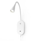Wall Mount Reading Light For Bedside Must Have With Flexible Gooseneck, 16 LED Book Lamp, Five Dimming Levels, White