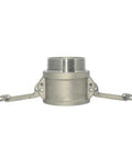 Stainless steel 316 Type B trash pump adapter with 2-inch male pipe thread and female camlock