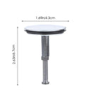 2pcs Brass Bathtub Drain Stopper with Flat Seal Rotating Design, metal construction, dimensions 1.69in x 2.63in, designed for leak resistance.