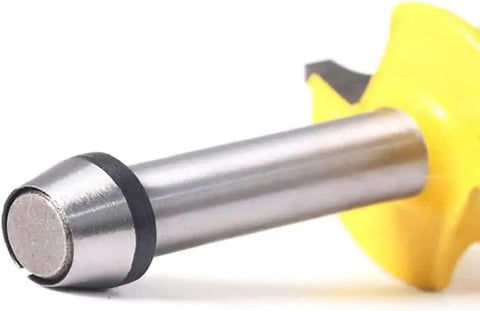 Close-up of a Pack Of 3 Collet Adapters For Straight Grinder 6 Mm 6.35 Mm 8 Mm Chuck, steel material, isolated with yellow grip.