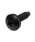 Premium 12-24 Square Dinch Cage Nuts With Washers 25 Pack snap in screw made of black oxide hardened steel, side view.