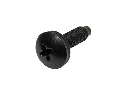 Premium 12-24 Square Dinch Cage Nuts With Washers 25 Pack snap in screw made of black oxide hardened steel, side view.