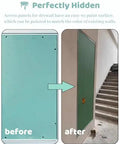 Slick Paintable Large Access Panel For Drywall Hidden Plumbing Inspection Door Aluminum Frame And Gypsum Panel Flush Seamless Finish shown before and after painting.