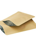 Kraft Paper Outside Vacuum Seal Bags With Foil Inside Open Top Heat Sealable Mylar Pouches For Sample Food Storage, Tear Notches, 4.7x7.1 Inch