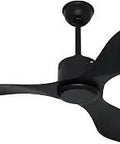48 Inch Ceiling Fan With Remote Control No Lights Black Modern Style, 3 Blades, DC Motor, Reversible For Indoor Outdoor Use