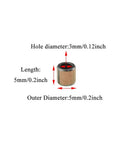Bronze Sleeve Bushing Bearing 3mm Bore 5mm OD 5mm Length Oil Free Low Friction No Rattle Tight Welded Seam Close Tolerances for Shock Eyelets Exhaust Header Bolts and 3D Printed Parts 10 Pack, shown with size labels
