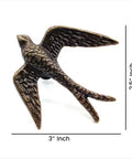 Vintage Cast Iron Closet Door Pull Handles In Bronze Finish With Delicate Bird Design Set Of 2 - Bird handle close-up