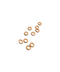 Bronze B27 Clock Bushings Replacement Kit 10 Pieces NOS For DIY Clock Repair And Assembly, scattered bronze bushings on white background