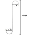 Set of 6 10 Inch White Steel Heavy Duty S Hooks With Rubber Caps For Kitchen Bathroom Garage Outdoor Hangers Towels Hats Keys Plants Wall Mounts And More This Is A Must Have Everyday Essential showing detailed measurements